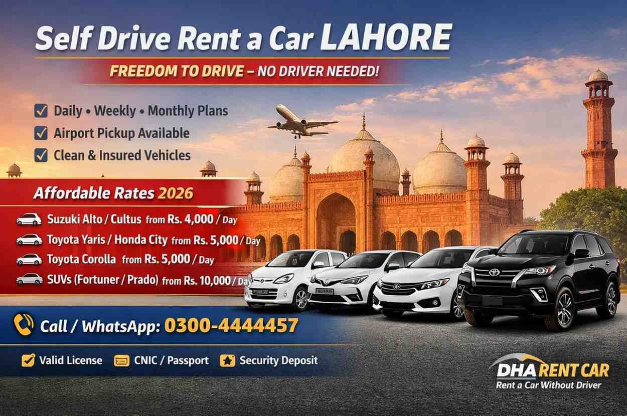 self drive rent a car lahore